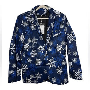 Wisholic Men’s Blue Snowflake FestiveJacket  Chest 54”
Single button closure